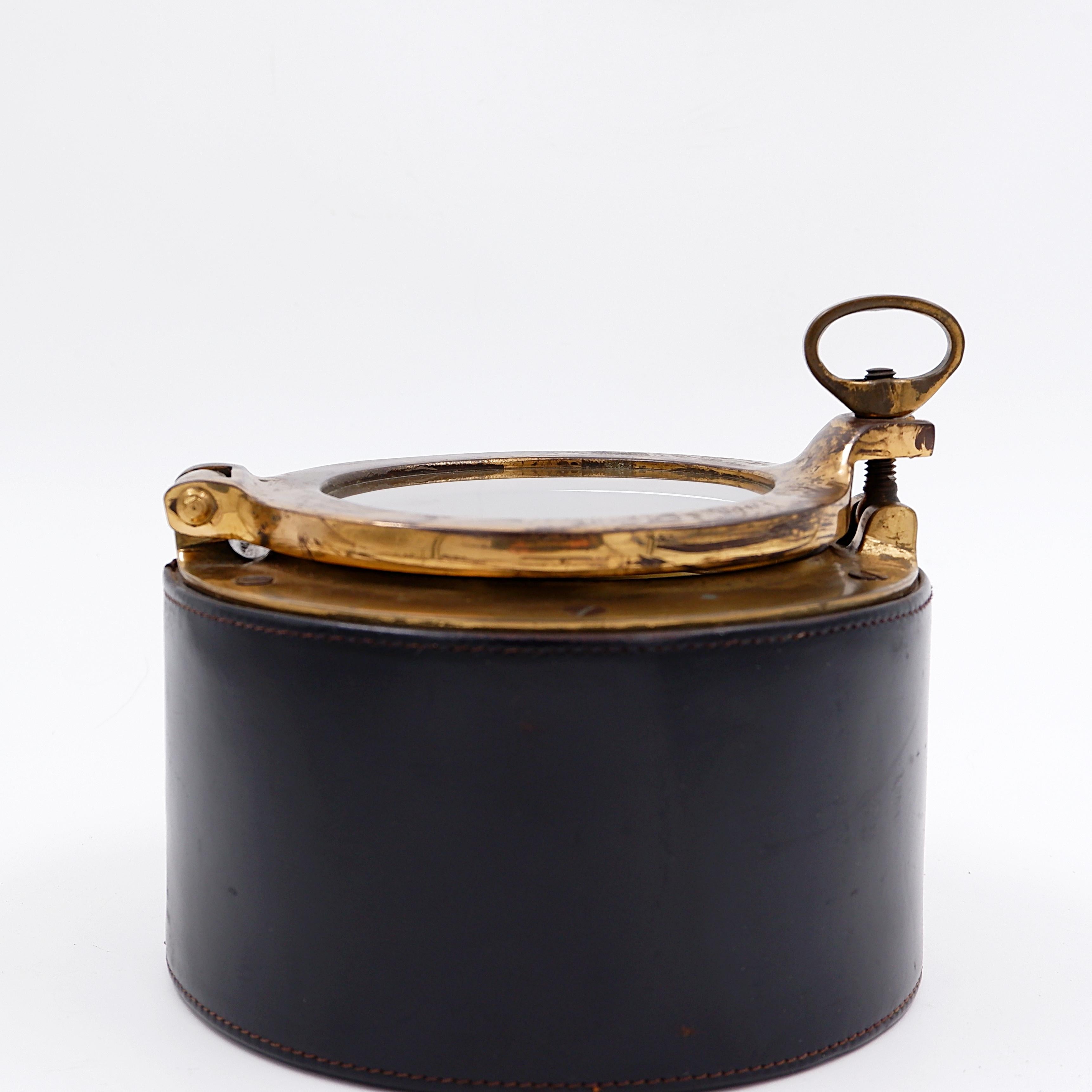 Humidor per sigari Dunhill d'epoca in pelle e ottone, anni '60 In condizioni buone in vendita a Linkebeek, BE