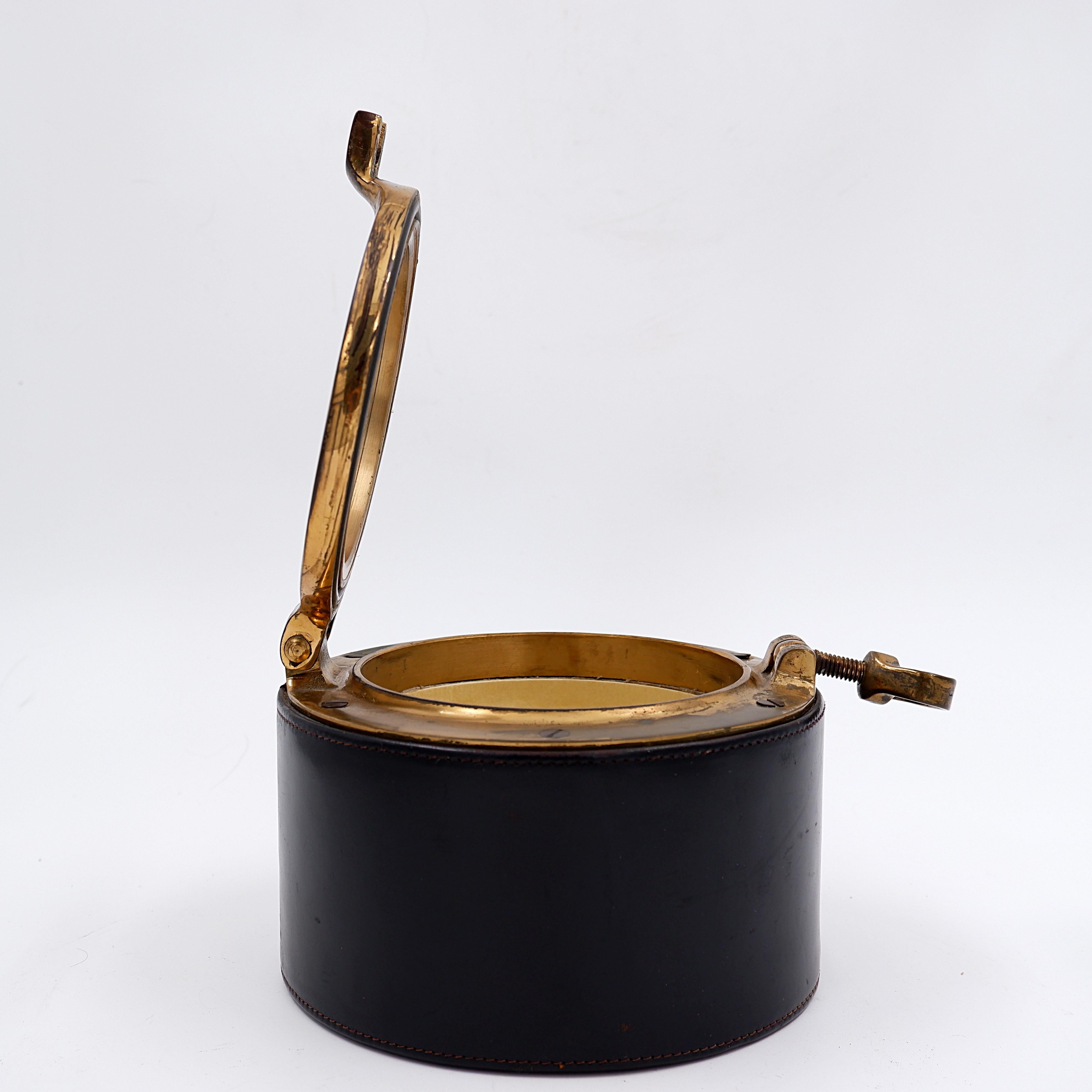 XX secolo Humidor per sigari Dunhill d'epoca in pelle e ottone, anni '60 in vendita
