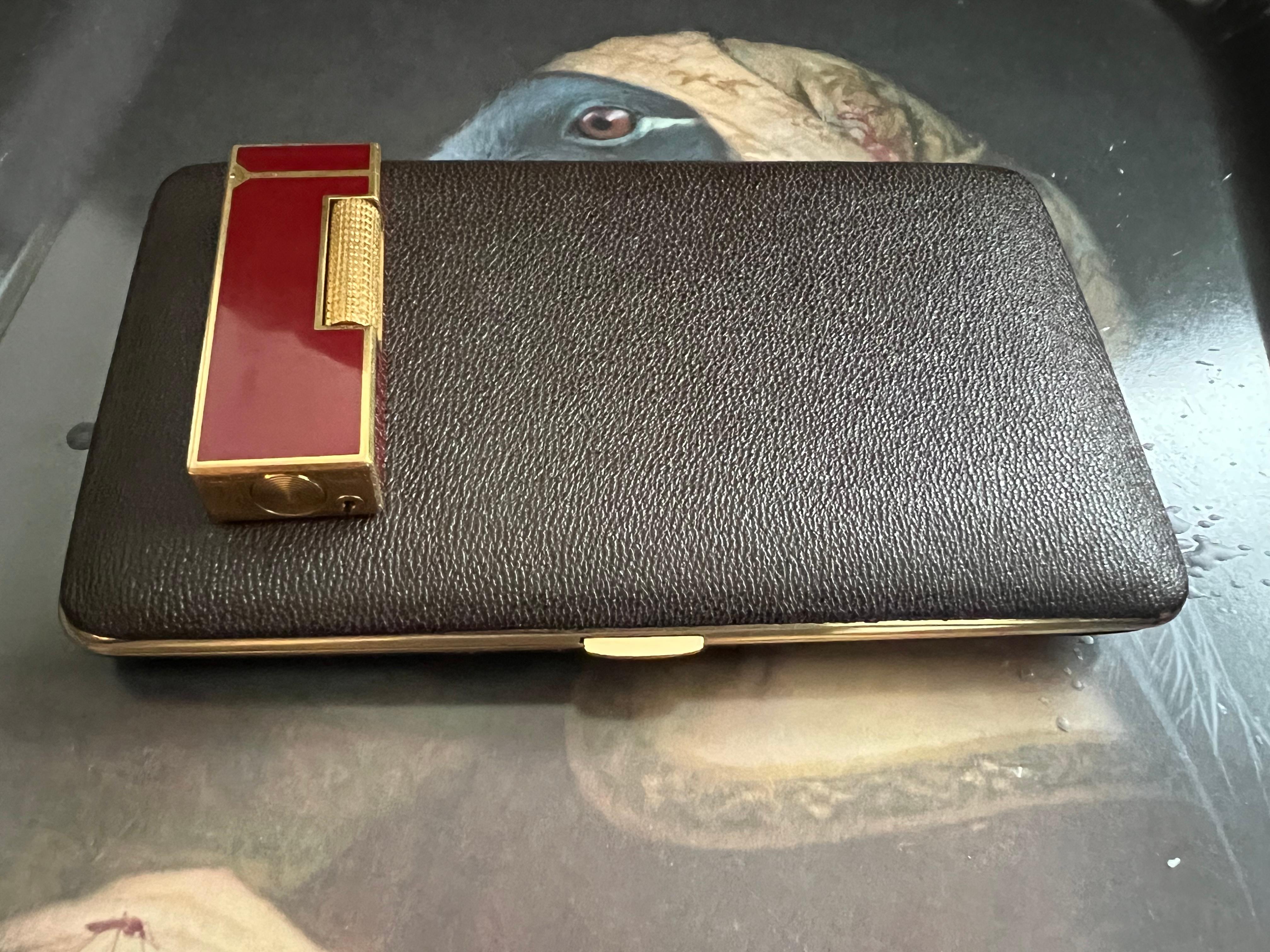 Vintage Dunhill Lighter and Cigarette Case Gift Set In Excellent Condition In New York, NY