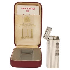 Retro Dunhill Rare Retro Silver Plated Swiss Made Lighter With Original Case 