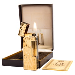 Vintage DUNHILL Rollagas Dome Top Lighter Black Lacquered in Box 1980s