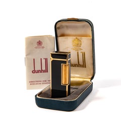 Vintage DUNHILL Rollagas Lighter Black Lacquered in Box 1979