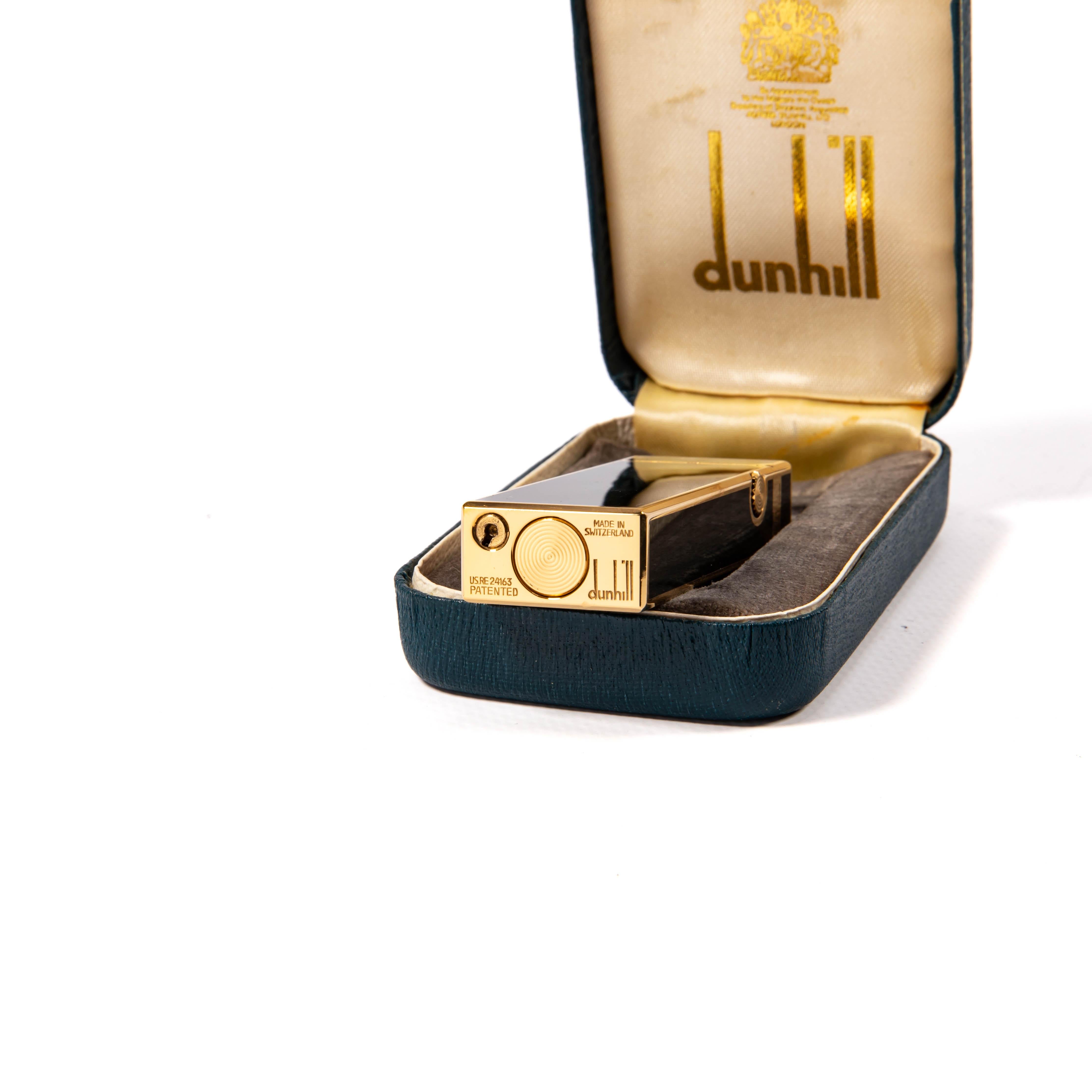 Vintage DUNHILL Rollagas Lighter Black Lacquered in Box 1979 For Sale 5