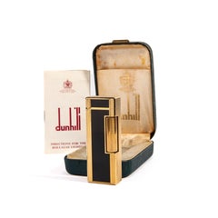 Vintage DUNHILL Rollagas Lighter Black Lacquered Panel in Box 1982
