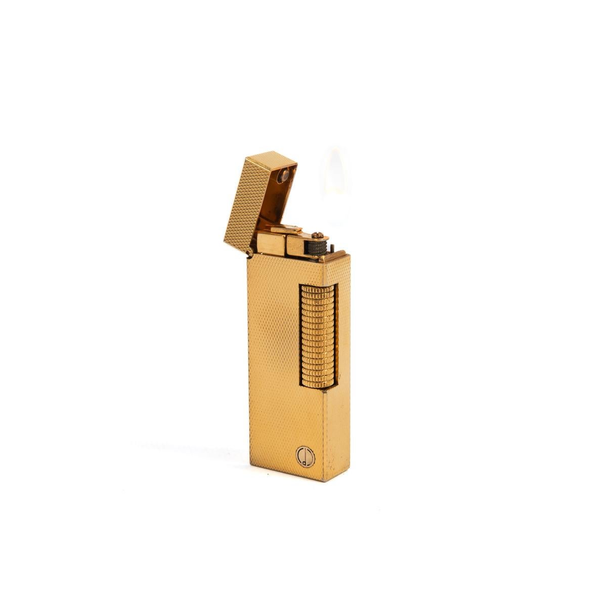 Vintage DUNHILL Rollagas Leuchte im Vintage-Stil mit Diamantschliff, vergoldet, 1980er Jahre für Damen oder Herren im Angebot