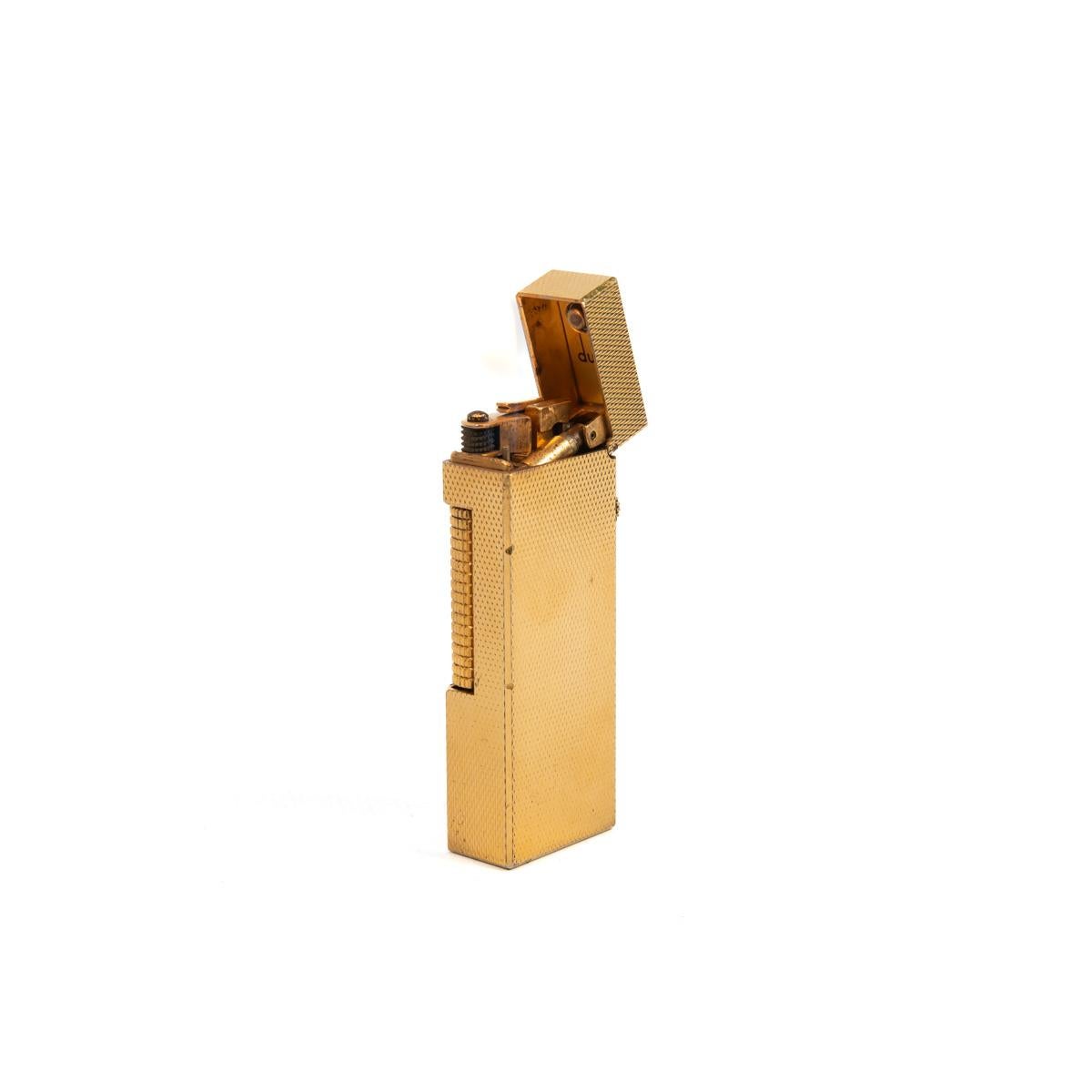 Vintage DUNHILL Rollagas Leuchte im Vintage-Stil mit Diamantschliff, vergoldet, 1980er Jahre im Angebot 1