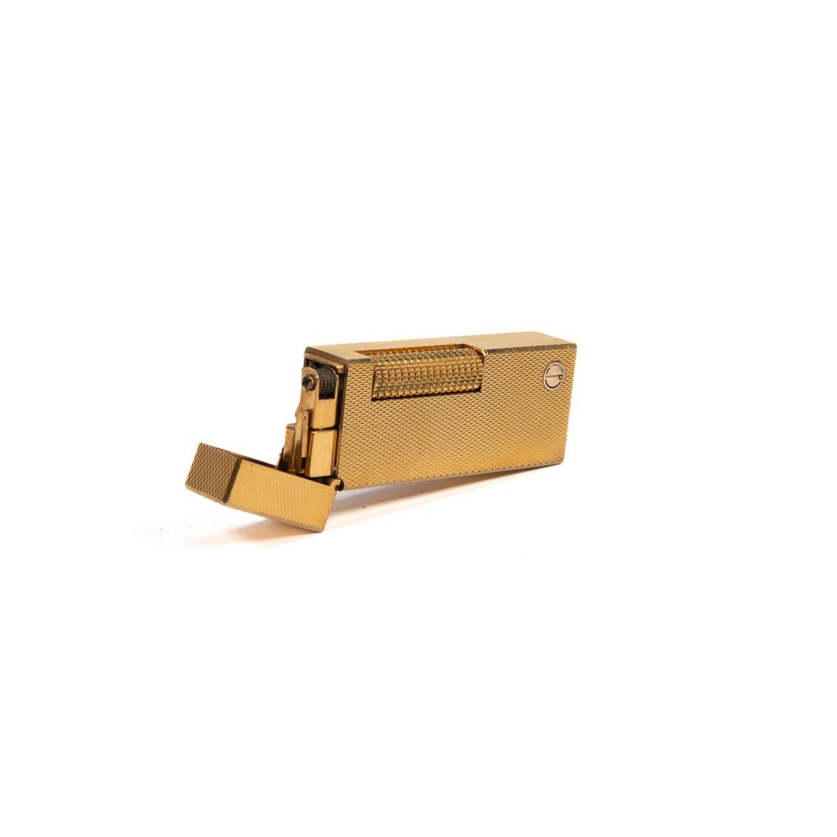 Vintage DUNHILL Rollagas Leuchte im Vintage-Stil mit Diamantschliff, vergoldet, 1980er Jahre im Angebot 2