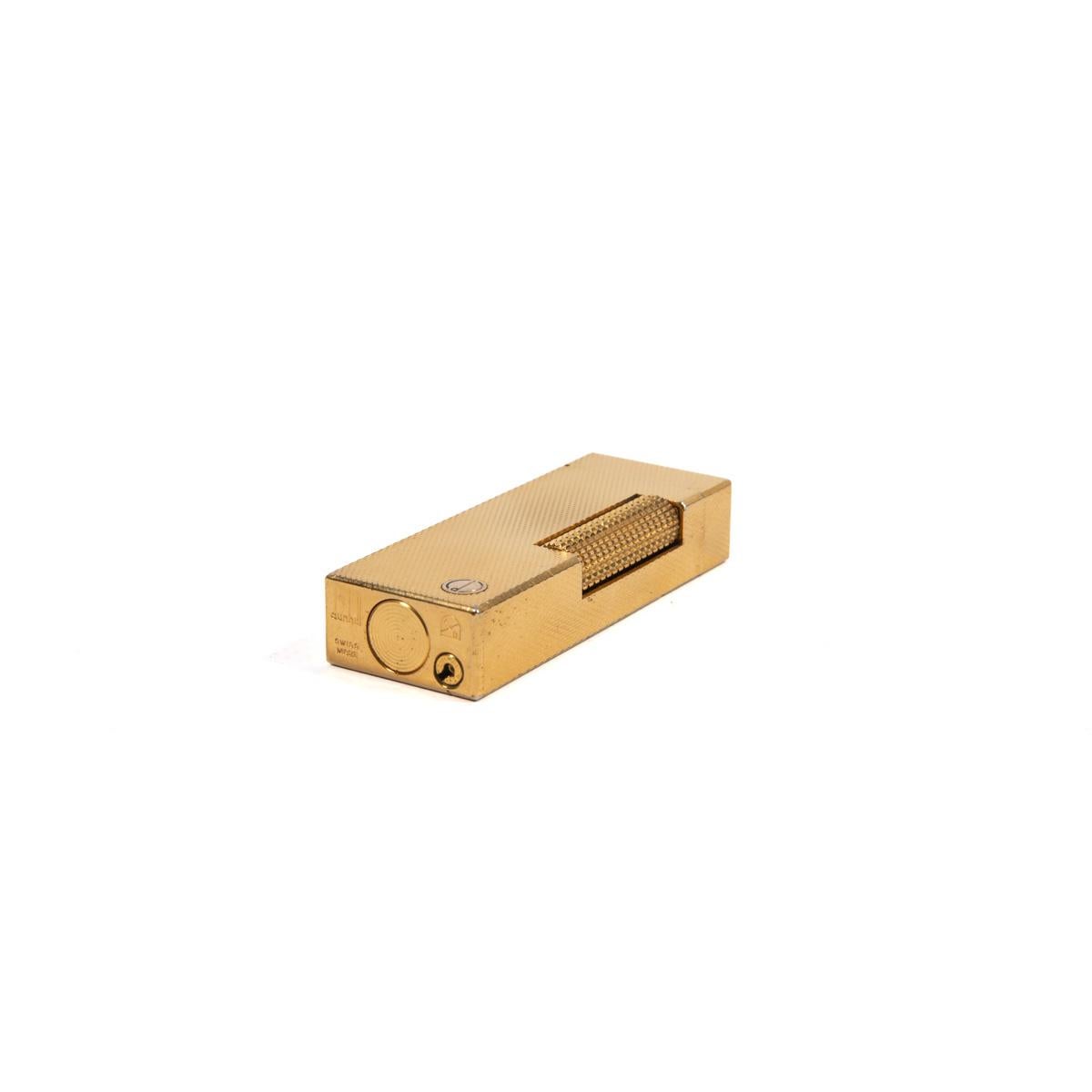 Vintage DUNHILL Rollagas Leuchte im Vintage-Stil mit Diamantschliff, vergoldet, 1980er Jahre im Angebot 3