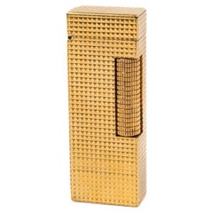 Vintage DUNHILL Rollagas Leuchte im Vintage-Stil mit Diamantschliff, vergoldet, 1980er Jahre