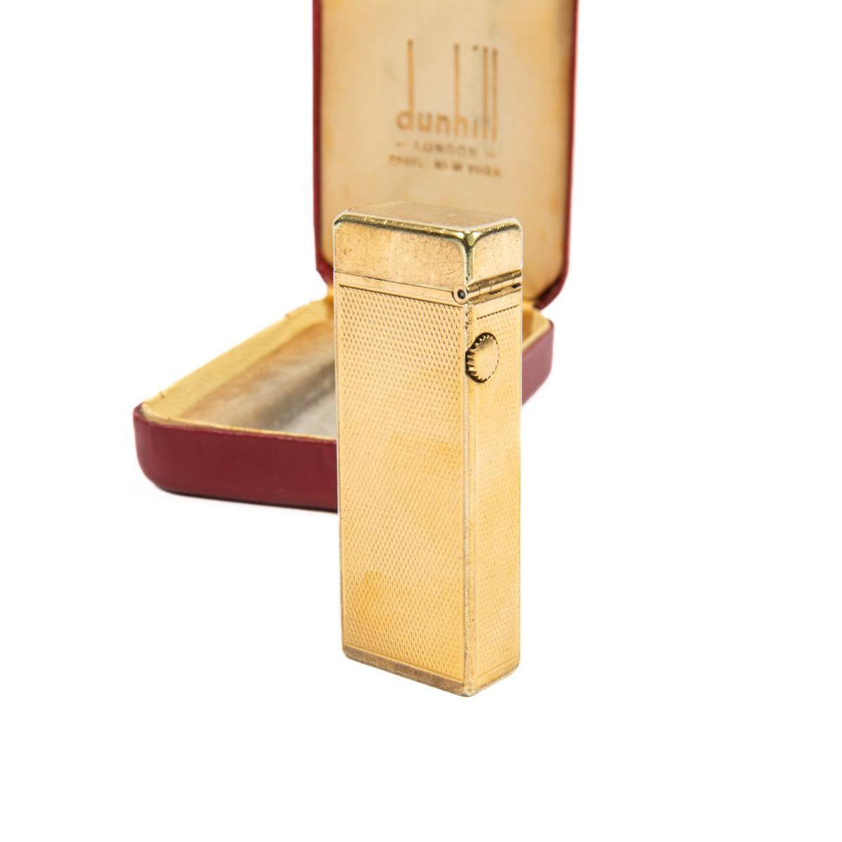 Vintage Dunhill Rollagas lighter Gold Plated In Box 1960s 1