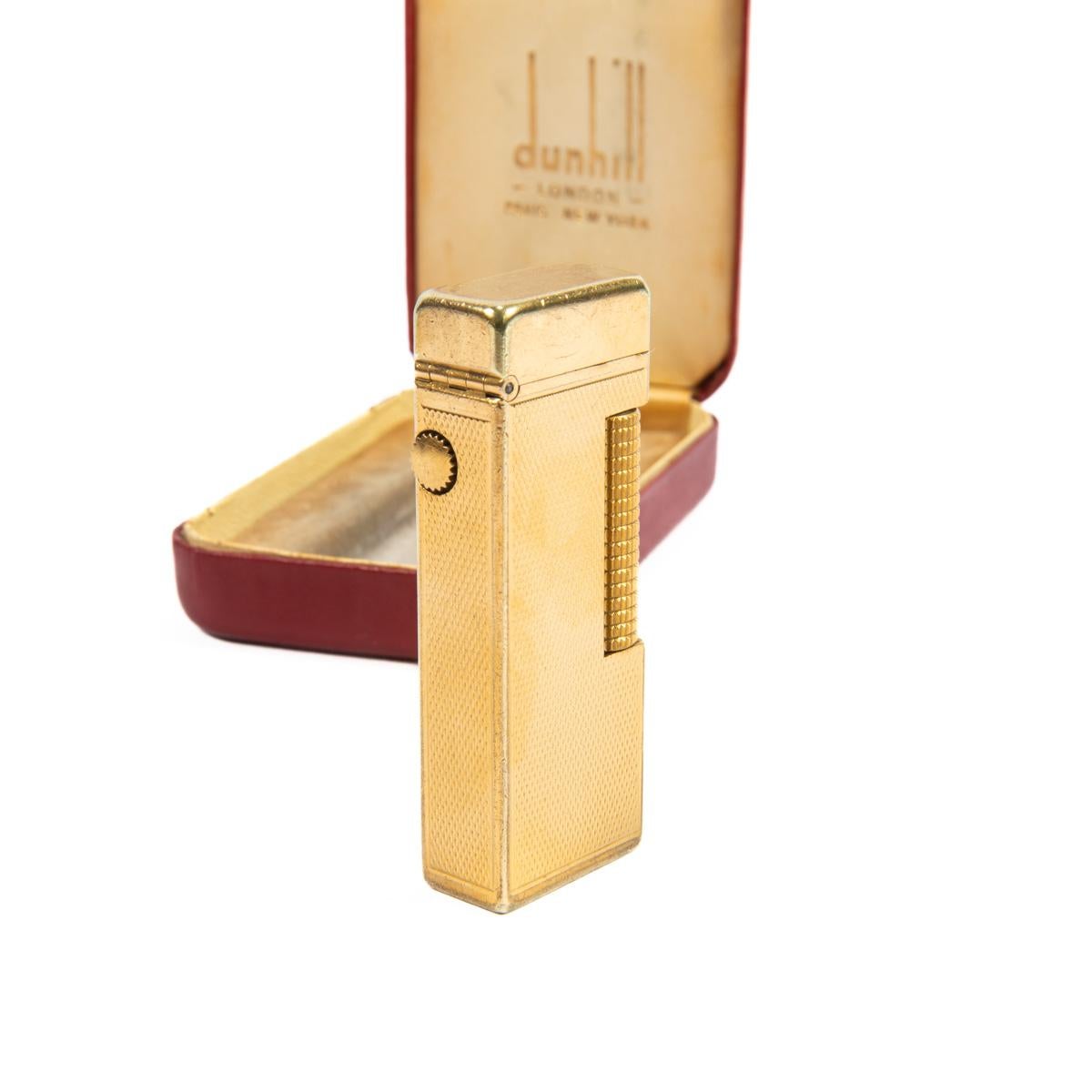 Vintage Dunhill Rollagas lighter Gold Plated In Box 1960s 2