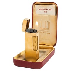 Accendino Dunhill Rollagas vintage placcato oro in scatola anni '1960