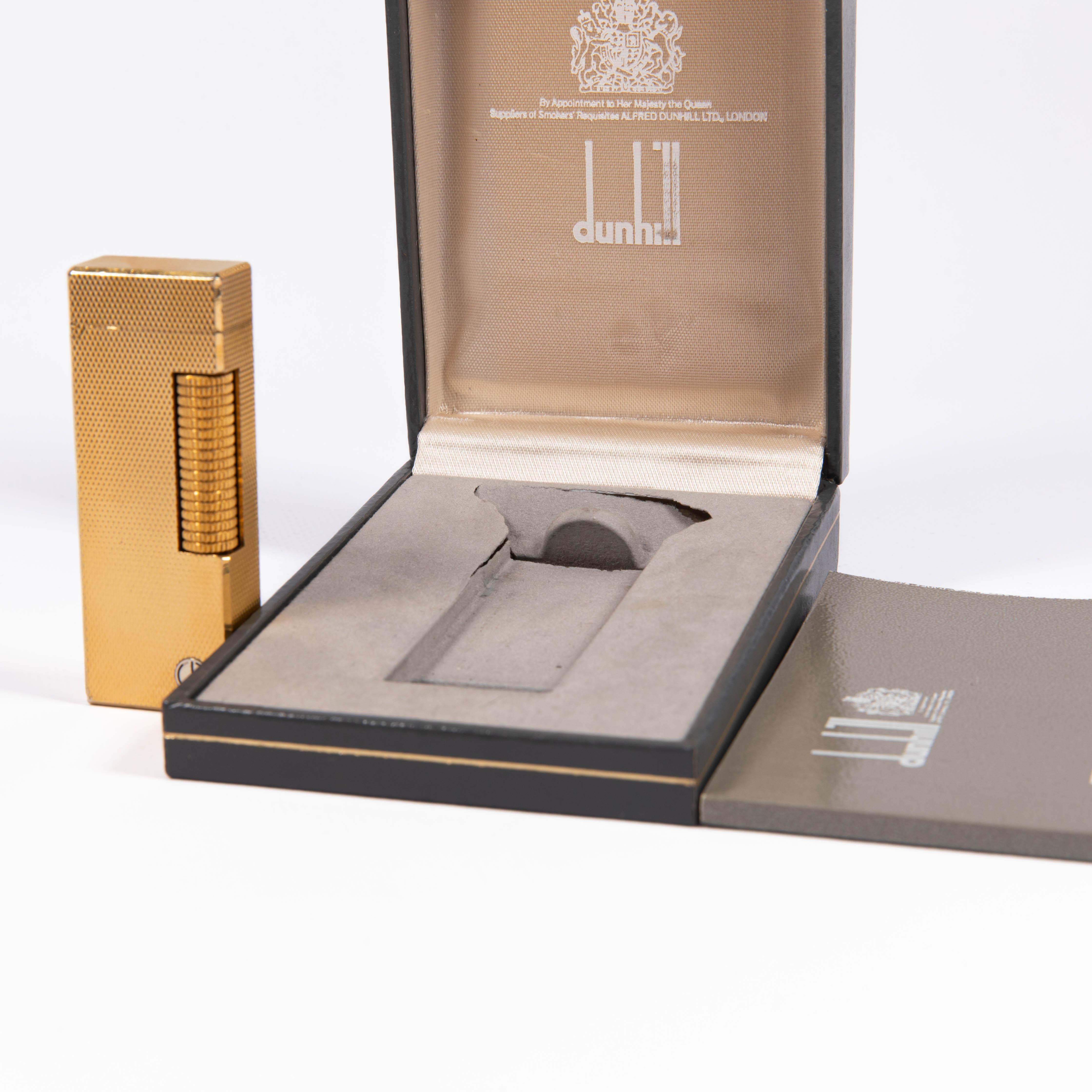 Vintage DUNHILL Rollagas Lighter Gold Plated in Box 1980s 6