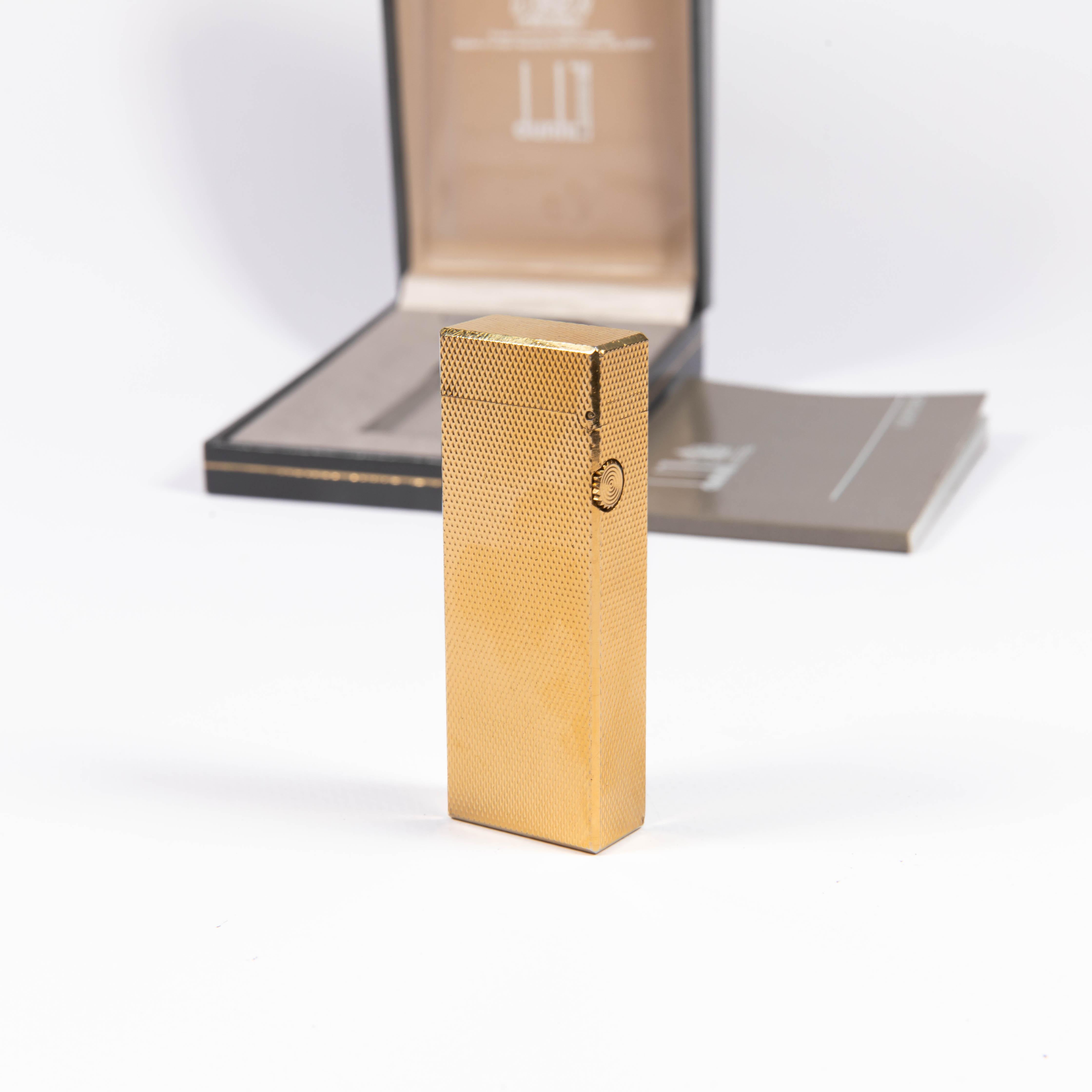 Vintage DUNHILL Rollagas Lighter Gold Plated in Box 1980s 1