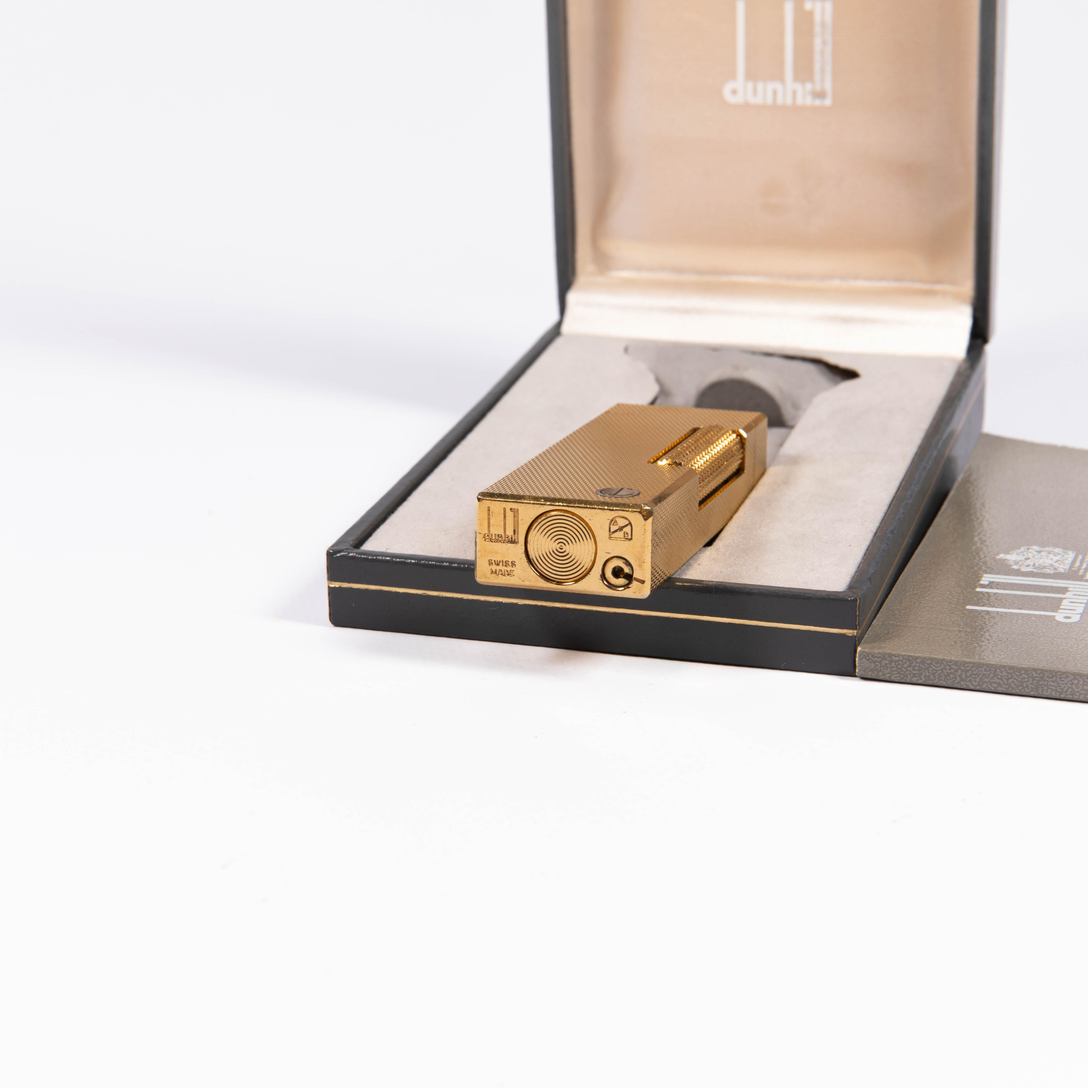 Vintage DUNHILL Rollagas Lighter Gold Plated in Box 1980s 5