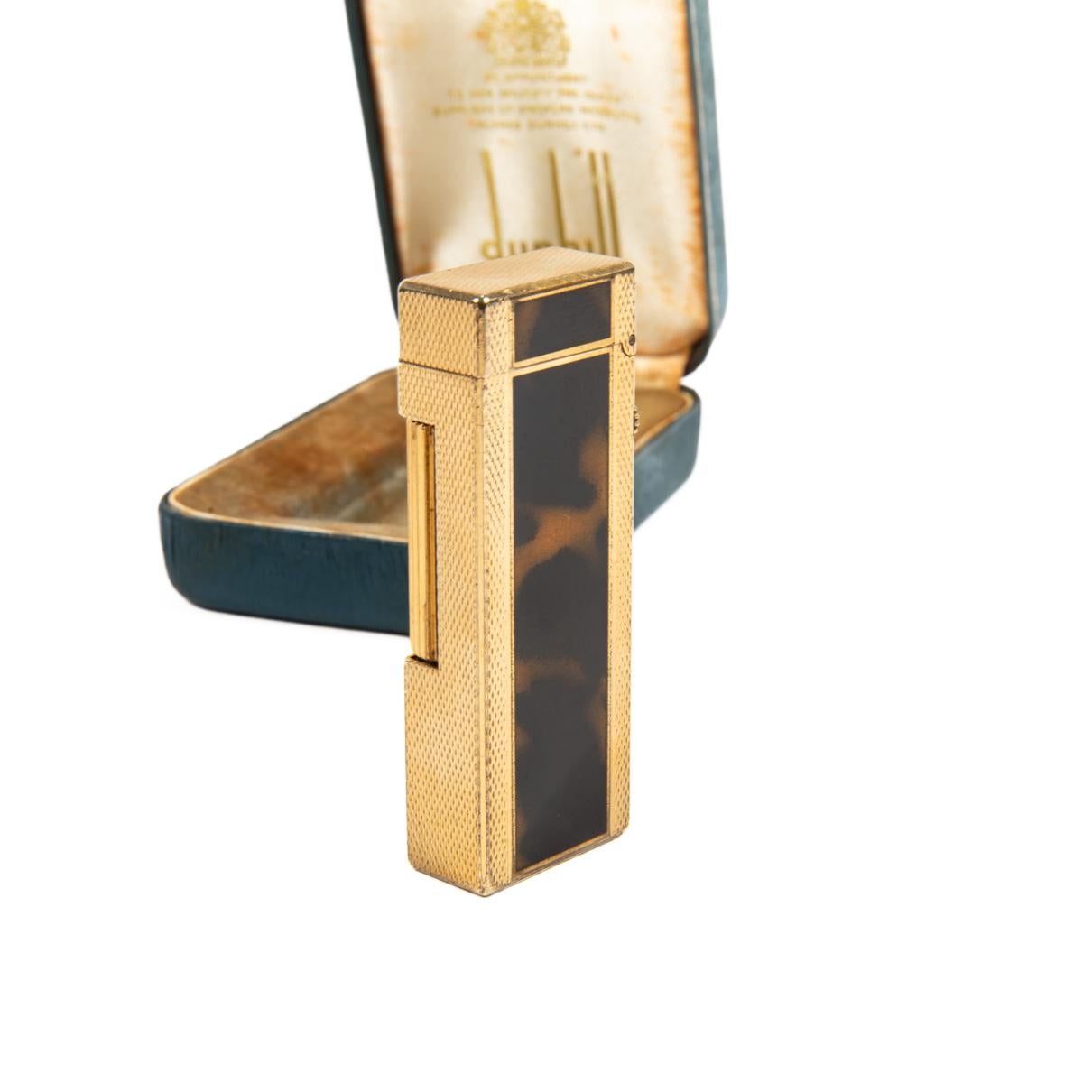 Vintage DUNHILL Rollagas lighter Lacquered Gold Plated In Box 1970s 1