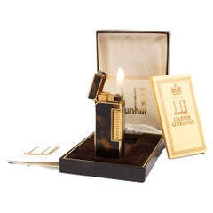 Vintage DUNHILL Rollagas lighter Lacquered Gold Plated In Box 1970s