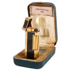 Vintage DUNHILL Rollagas lighter Lacquered Gold Plated In Box 1970s