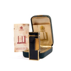 Vintage DUNHILL Rollagas Lighter Lapis Lazuli Lacquered in Box 1978