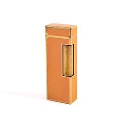 Vintage DUNHILL Rollagas Lighter Orange Lacquered 1979