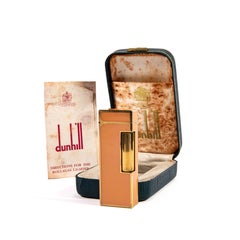 Vintage DUNHILL Rollagas Lighter Pink Lacquered in Box 1979