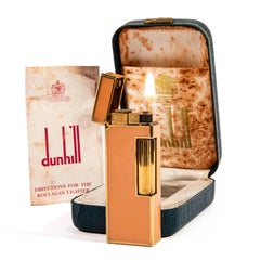 Vintage DUNHILL Rollagas Lighter Pink Lacquered in Box 1979 Vintage DUNHILL Rollagas Lighter Pink Lacquered in Box 1979