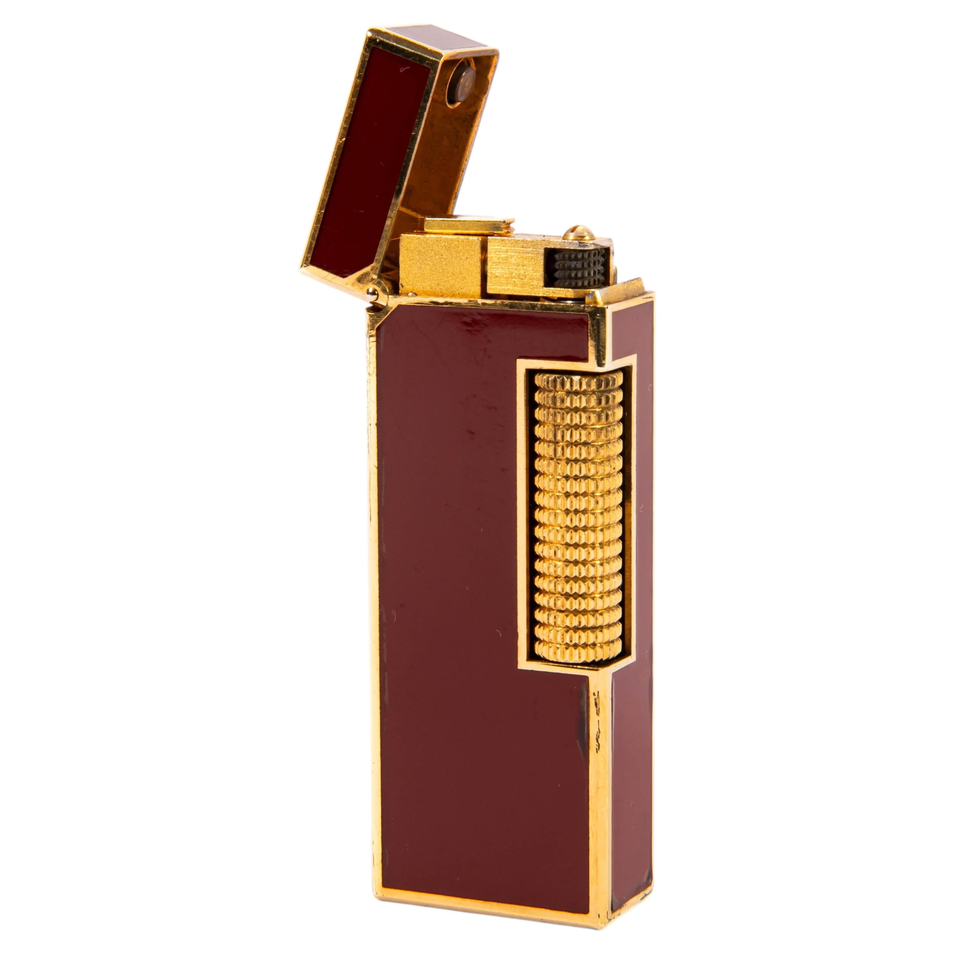Vintage Dunhill Rollagas Lighter Red Lacquered 1980s