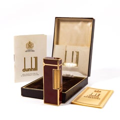 Vintage DUNHILL Rollagas Lighter Red Lacquered in Box 1970s