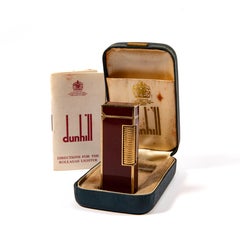 Vintage DUNHILL Rollagas Lighter Red Lacquered in Box 1970s