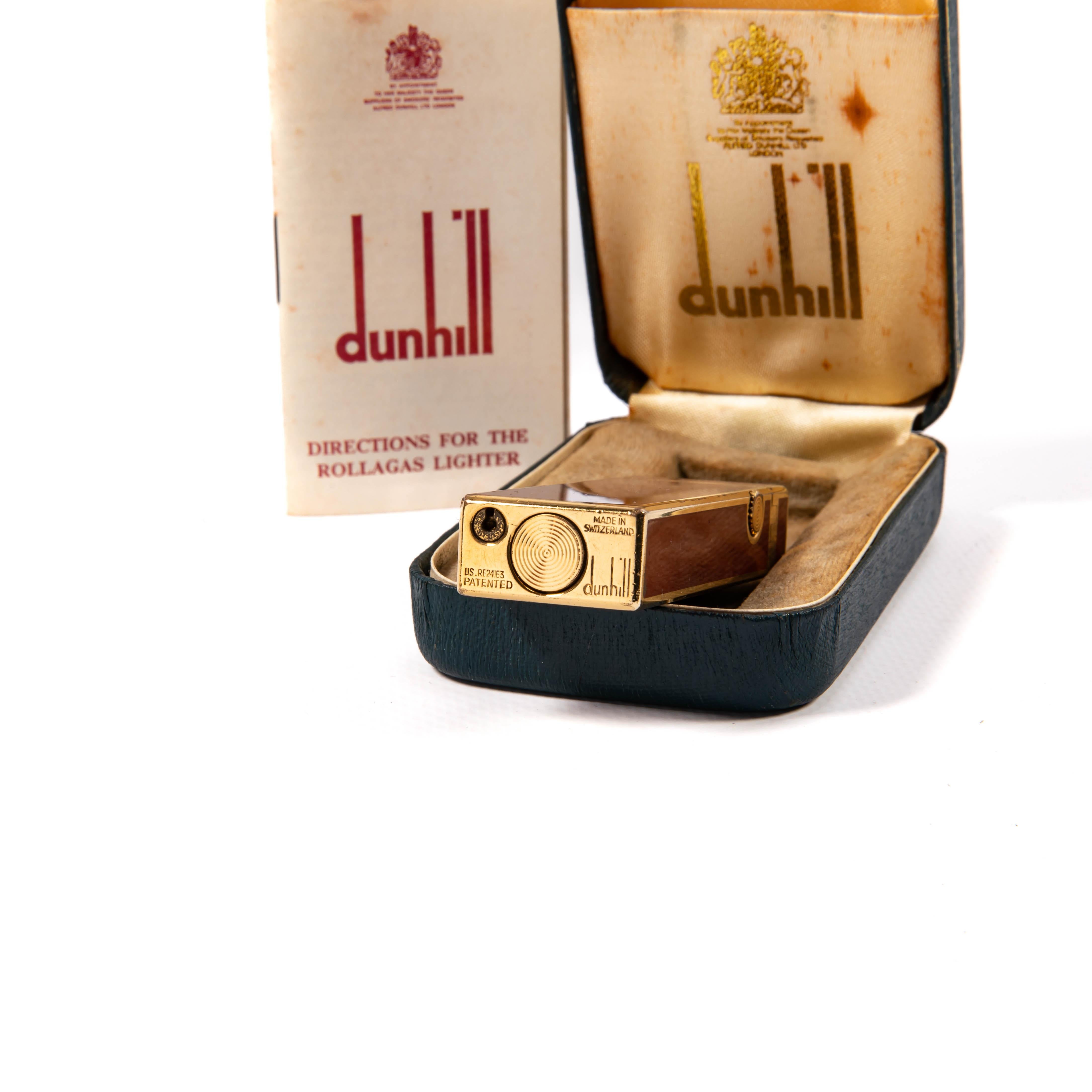 Vintage DUNHILL Rollagas Lighter Red Lacquered in Box 1970s For Sale 5