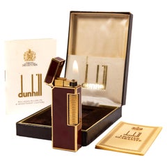 Vintage DUNHILL Rollagas Lighter Red Lacquered in Box 1970s