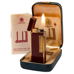 Vintage DUNHILL Rollagas Lighter Red Lacquered in Box 1970s