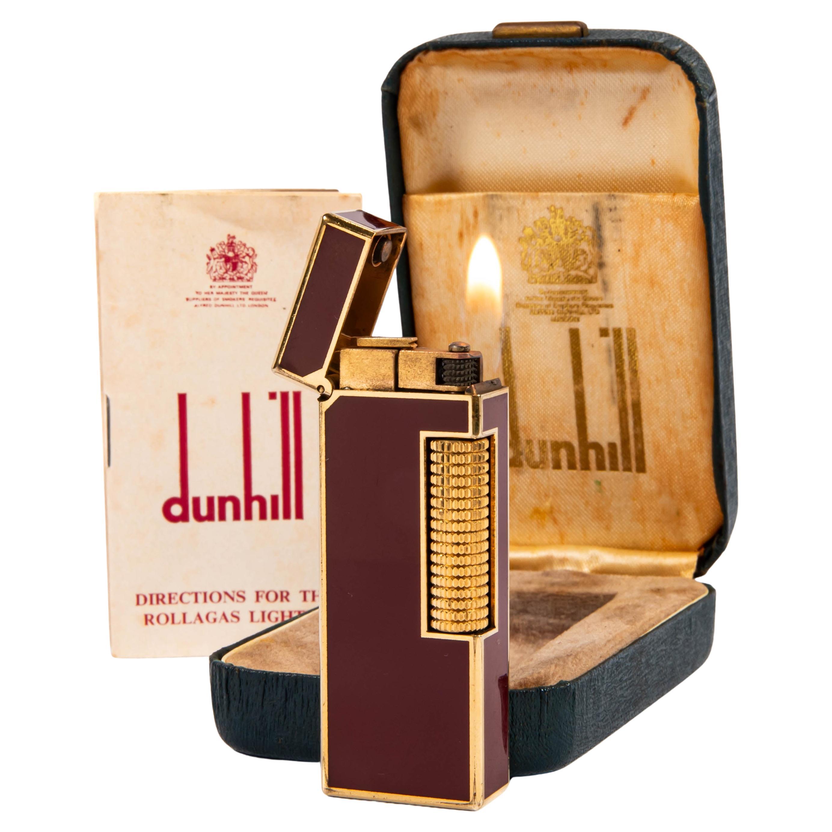 Vintage DUNHILL Rollagas Lighter Red Lacquered in Box 1978