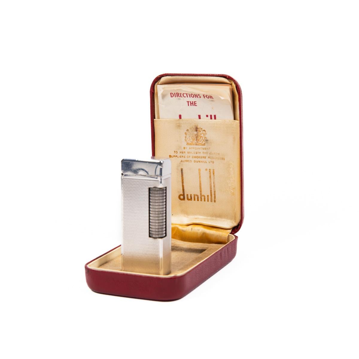 Vintage Dunhill Rollagas lighter Silver Plated In Box 1960s

The iconic Dunhill name is known for quality, well-made cigarette lighters and other smoking implements. The company’s origin can be traced to Alfred Dunhill opening his first tobacco shop