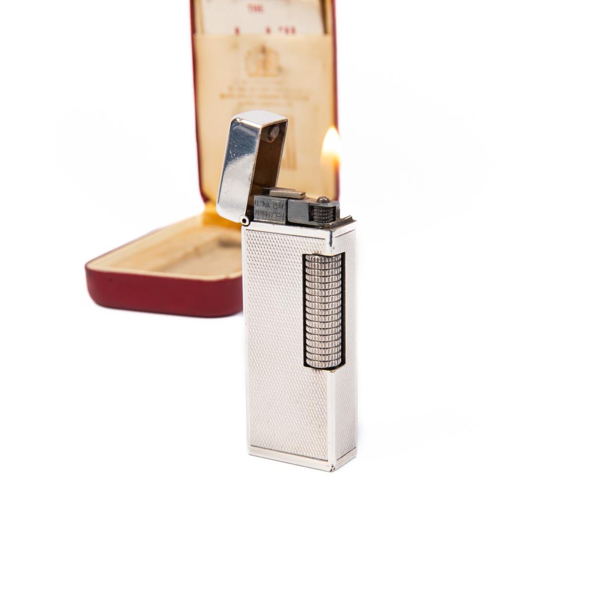 Vintage DUNHILL Rollagas Lighter Silver Plated in Box 1960s 1