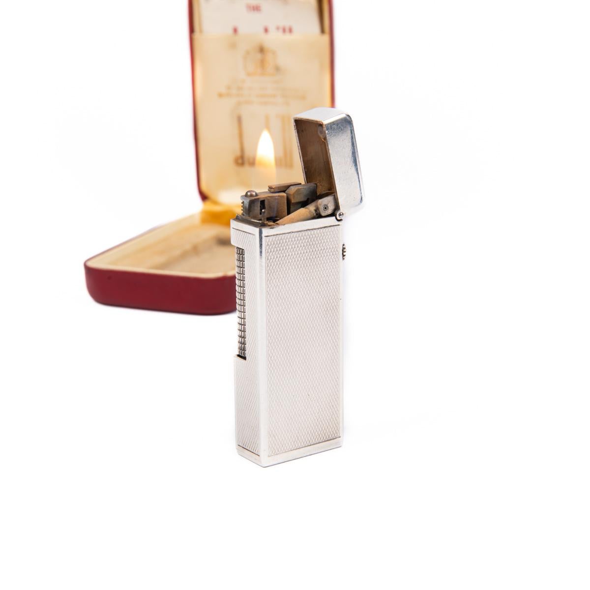 Vintage DUNHILL Rollagas Lighter Silver Plated in Box 1960s 2