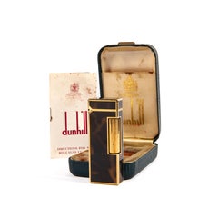 Vintage Dunhill Rollagas Briquet Tortue Laqué dans sa boite 1979