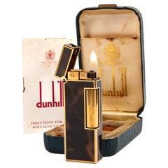 Vintage DUNHILL Rollagas Lighter Tortoise Lacquered in Box 1979 Vintage DUNHILL Rollagas Lighter Tortoise Lacquered in Box 1979