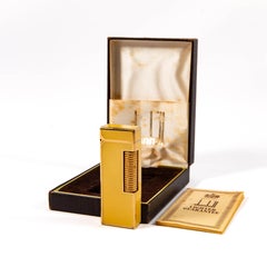 Vintage DUNHILL Rollagas Lighter Yellow Lacquered in Box 1970s