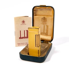 Vintage DUNHILL Rollagas Lighter Yellow Lacquered in Box 1970s