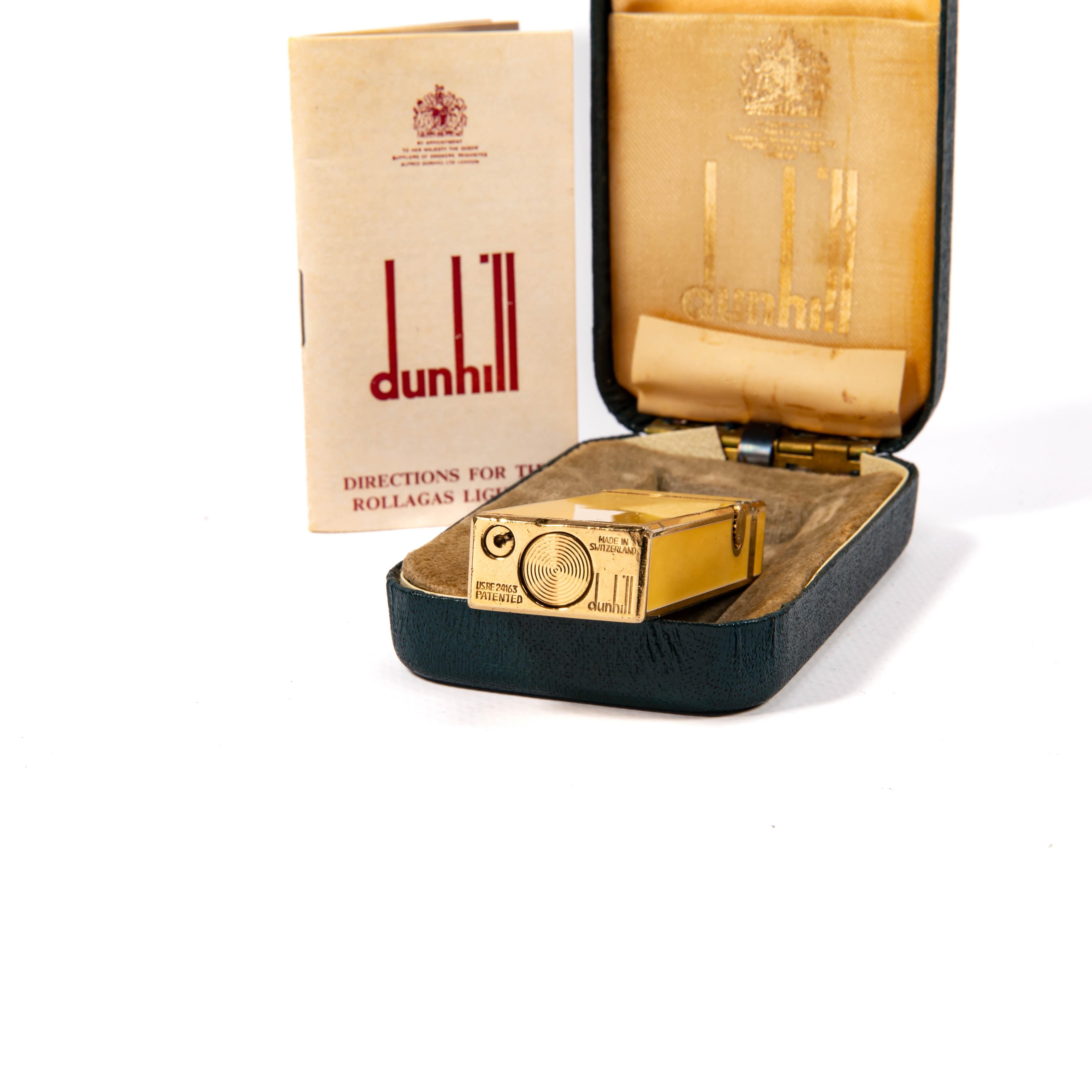 Vintage DUNHILL Rollagas Lighter Yellow Lacquered in Box 1970s For Sale 5