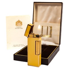 Vintage DUNHILL Rollagas Lighter Yellow Lacquered in Box 1970s