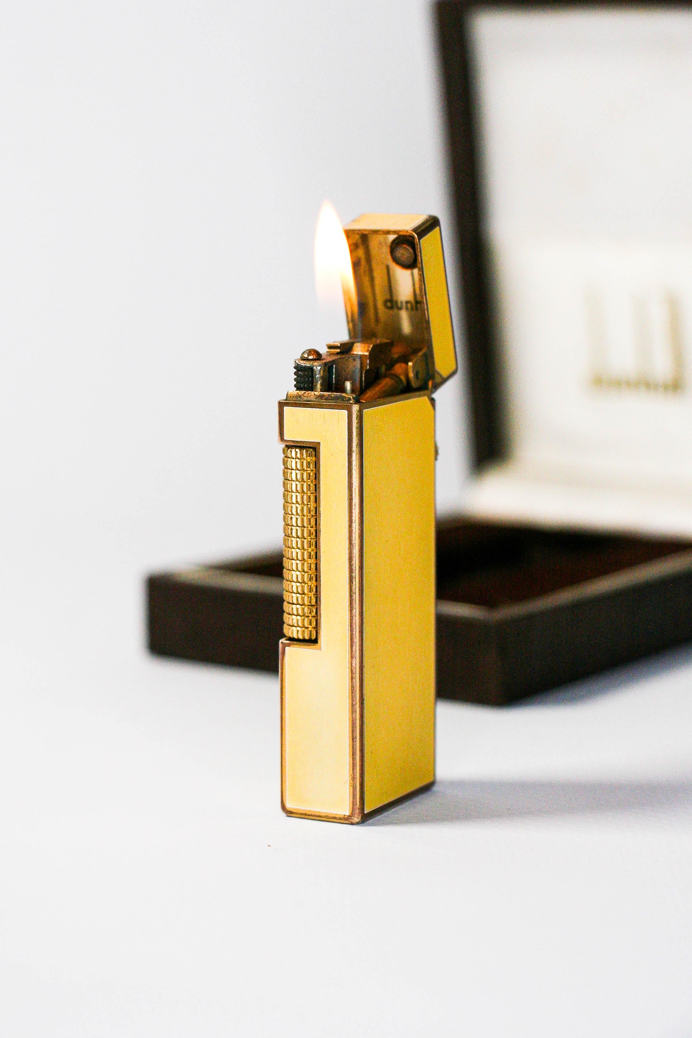 Vintage Dunhill Rollagas lighter Yellow 