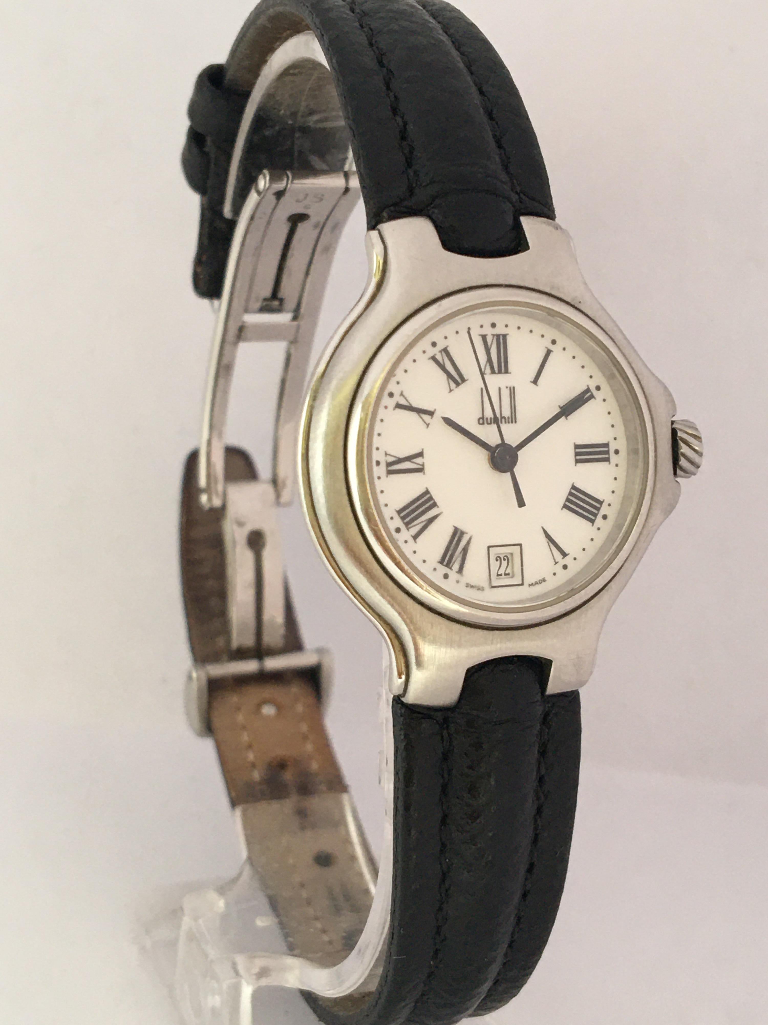 Vintage Dunhill Stainless Steel Ladies Wristwatch For Sale 4