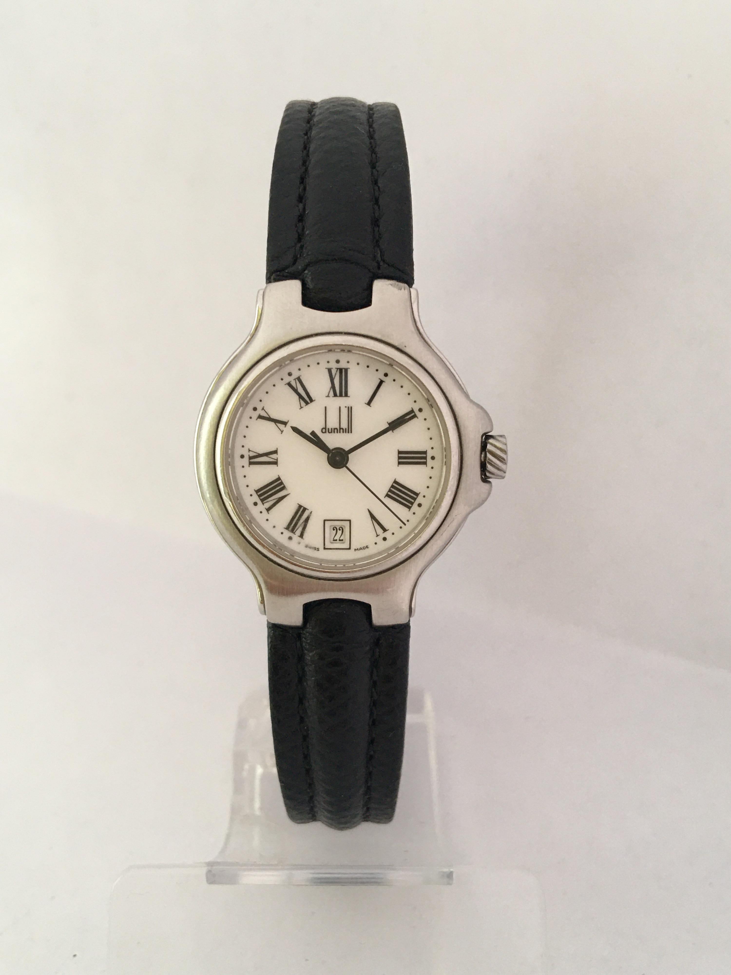 Vintage Dunhill Stainless Steel Ladies Wristwatch For Sale 5