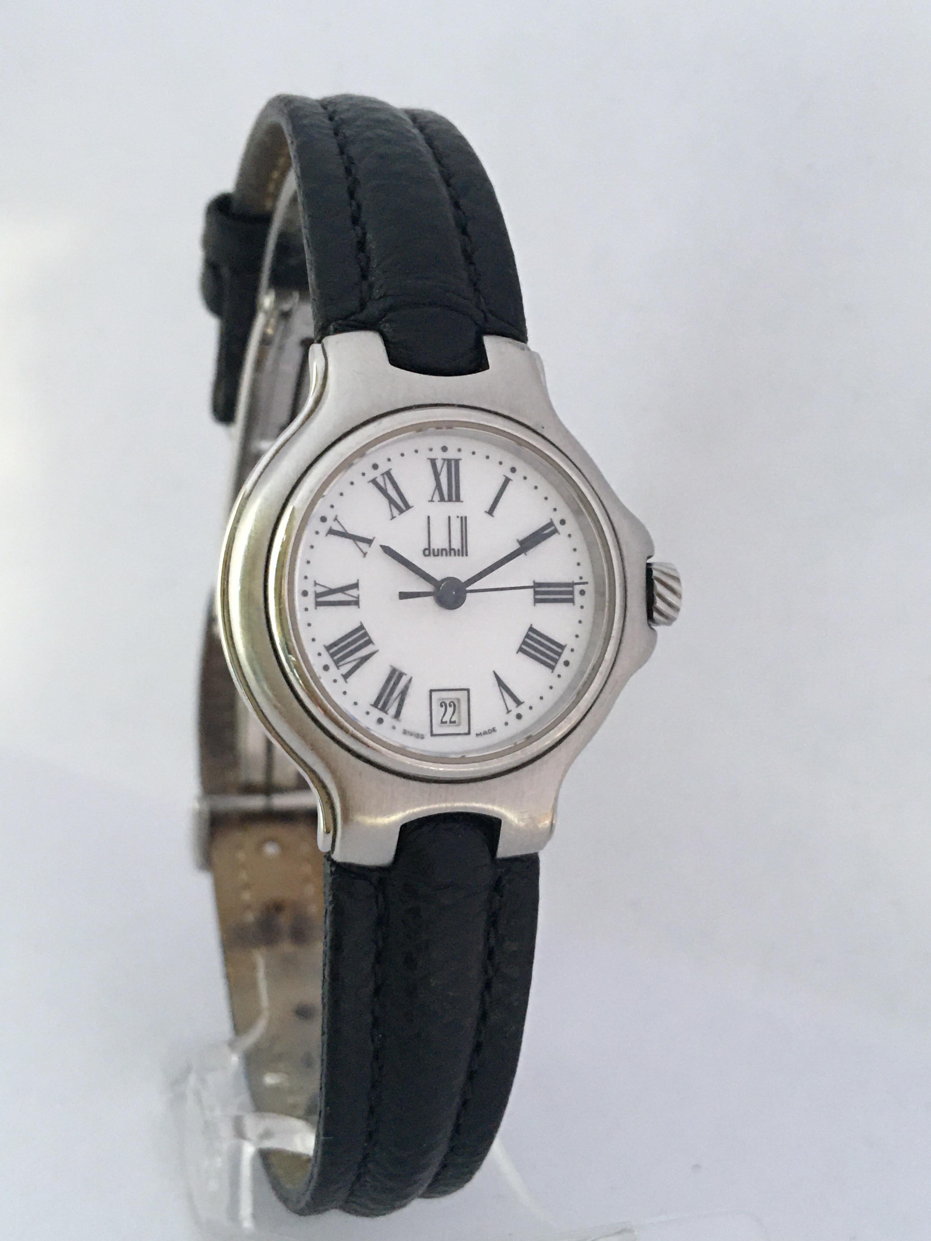 Vintage Dunhill Stainless Steel Ladies Wristwatch For Sale 6