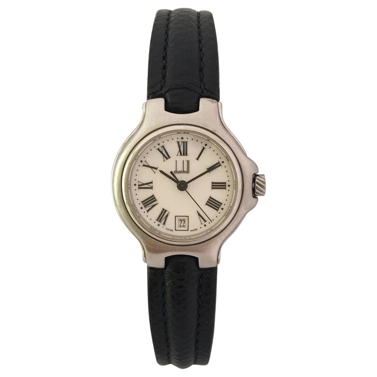 Vintage Dunhill Stainless Steel Ladies Wristwatch For Sale