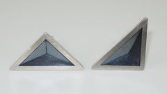 Vintage Dunhill Sterling Silver Modernist Cufflinks