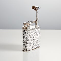 Antique Dunhill Table Lighter with Applied Eggshell Lacquer, circa 1920