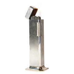 Used Dunhill Tallboy Table lighter Silver Plated 1970s